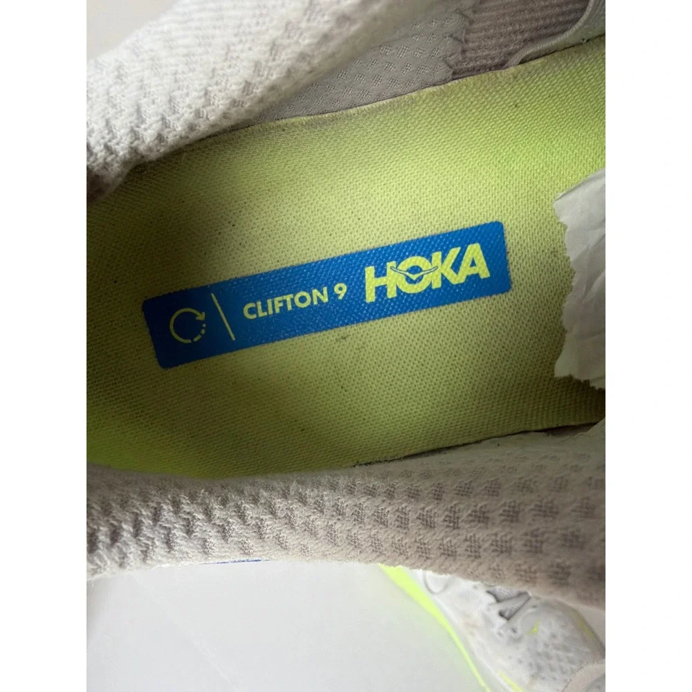 Hoka Clifton 9 Wide Mens 14 2E Silver Sky Evening Primrose Running Shoes 1132210